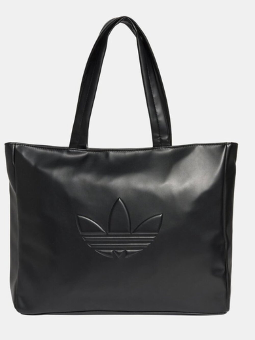 Adidas Originals Black Large Tote Bag Trefoil Logo PVC NWT